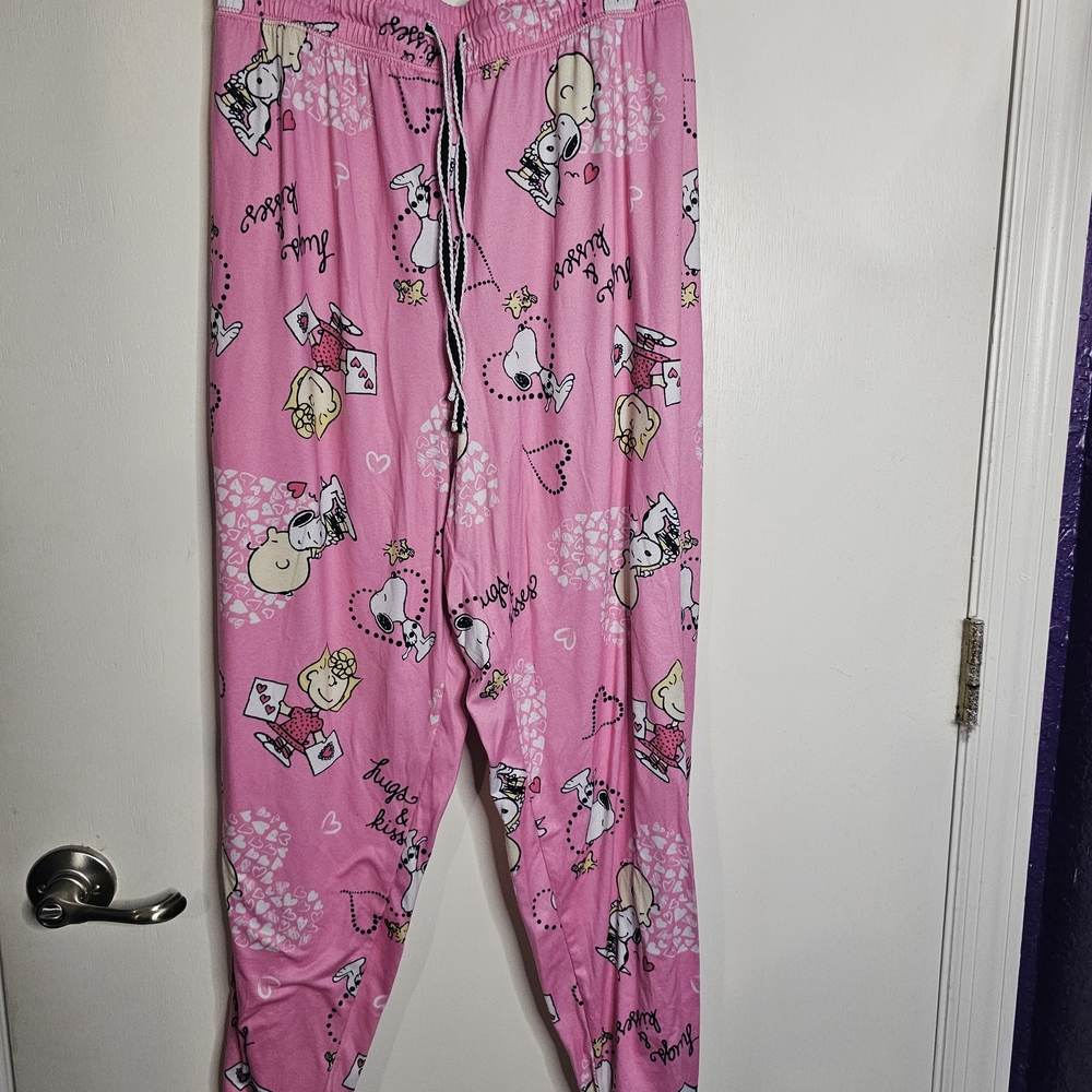 Peanuts Pink Cartoon Pajama Bottoms